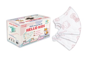 Khẩu Trang Em Bé Hello Kids 3D ( Họa Tiết Hello Kitty - 50 Cái/Hộp )